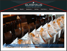Tablet Screenshot of glashaus-restaurant.com
